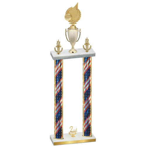 Double Flag USA Second Place Volleyball Trophy