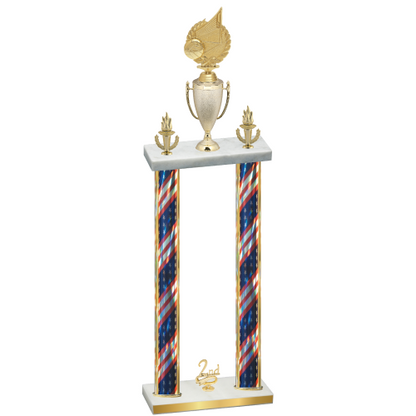 Double Flag USA Second Place Volleyball Trophy
