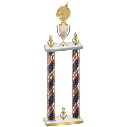 Double Flag USA Victory Volleyball Trophy