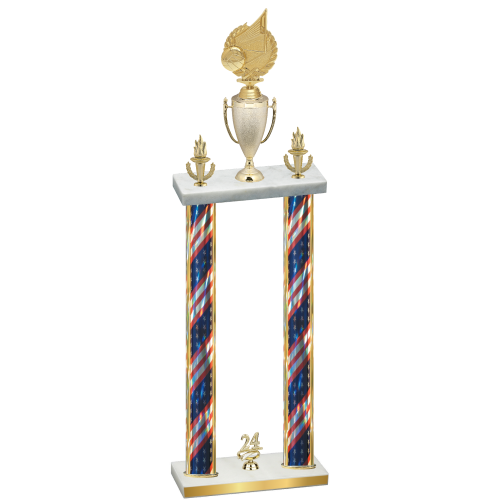 Double Flag USA Year Volleyball Trophy