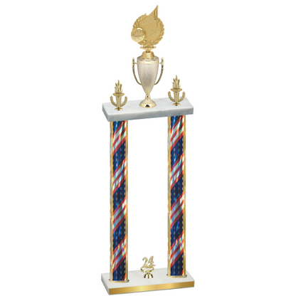 Double Flag USA Year Volleyball Trophy