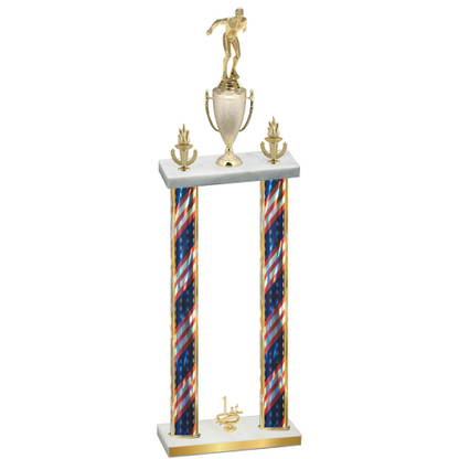 Double Flag USA First Place Swimming Trophy