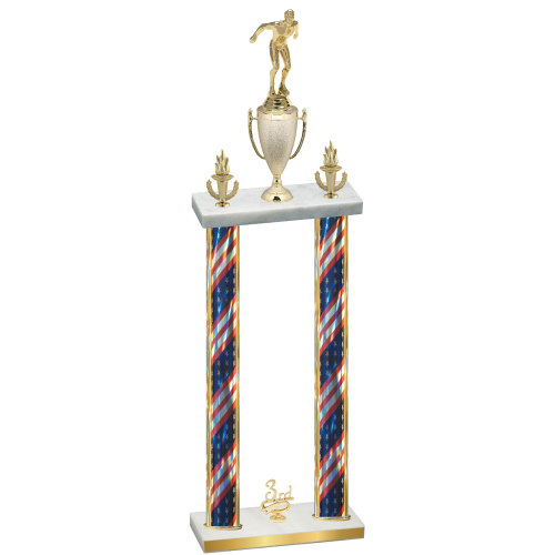 Double Flag USA Third Place Swimming Trophy