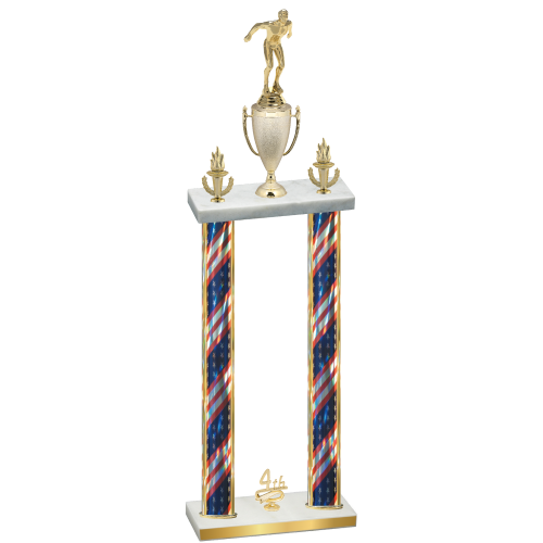 Double Flag USA Fourth Place Swimming Trophy