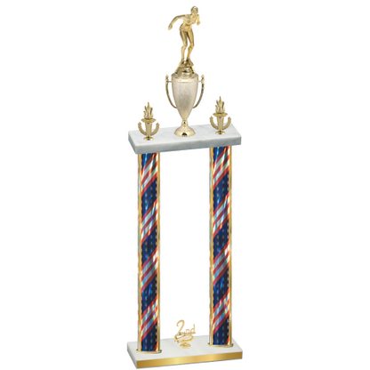 Double Flag USA Second Place Tennis Trophy