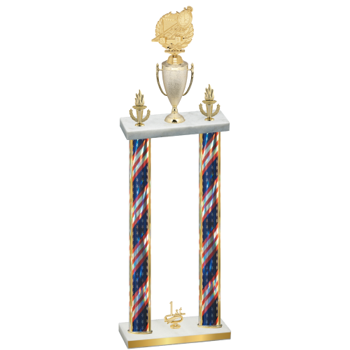 Double Flag USA First Place Swimming Trophy