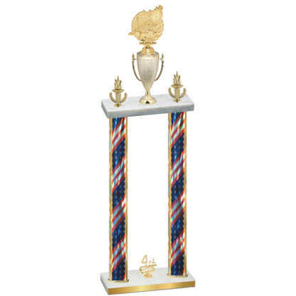 Double Flag USA Fourth Place Swimming Trophy