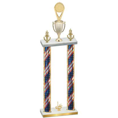 Double Flag USA First Place Insert Trophy