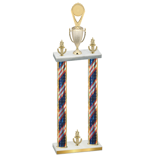 Double Flag USA Victory Insert Trophy