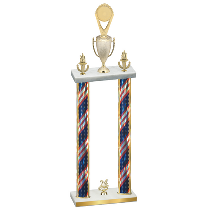 Double Flag USA Year Insert Trophy