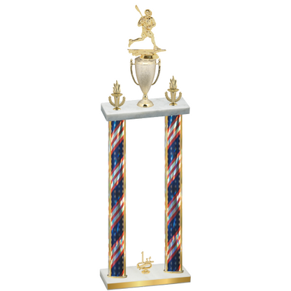 Double Flag USA First Place Lacrosse Trophy