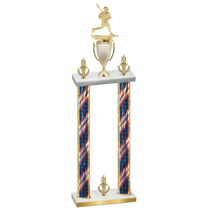 Double Flag USA Victory Lacrosse Trophy