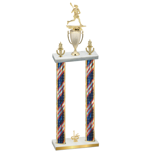 Double Flag USA First Place Lacrosse Trophy