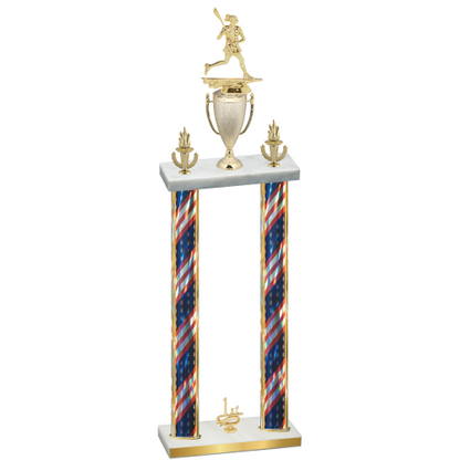 Double Flag USA First Place Lacrosse Trophy