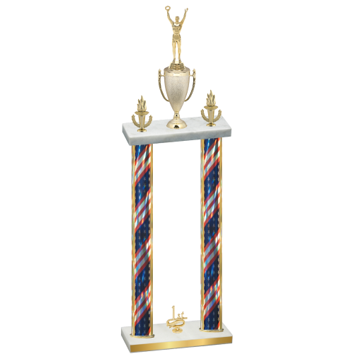 Double Flag USA First Place Victory Trophy