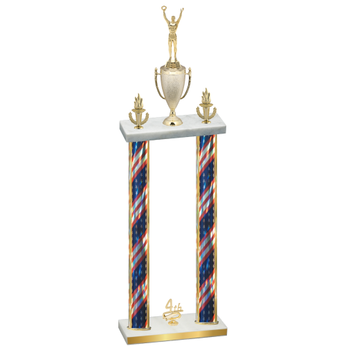 Double Flag USA Fourth Place Victory Trophy