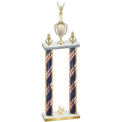 Double Flag USA Fourth Place Victory Trophy