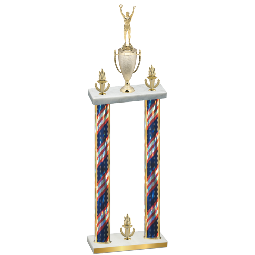 Double Flag USA Victory Victory Trophy