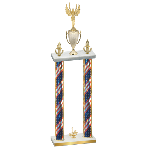 Double Flag USA First Place Victory Trophy