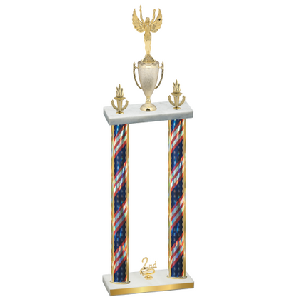 Double Flag USA Second Place Victory Trophy
