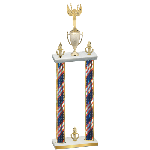 Double Flag USA Victory Victory Trophy