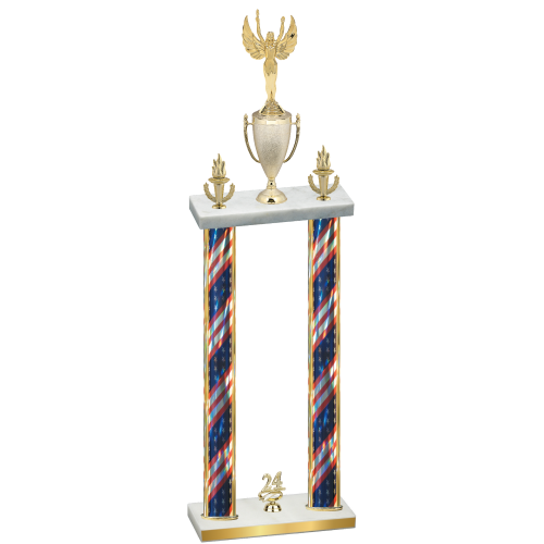 Double Flag USA Year Victory Trophy