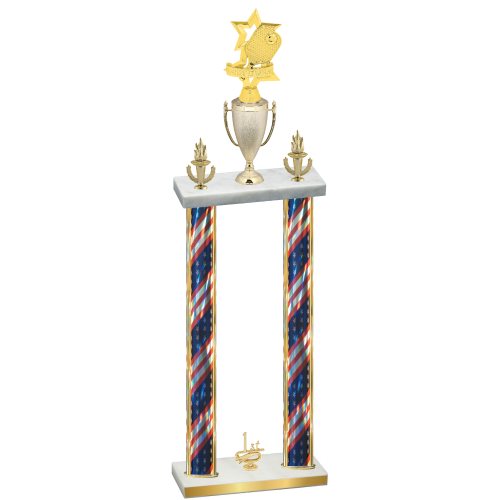 Double Flag USA First Place Pickleball Trophy