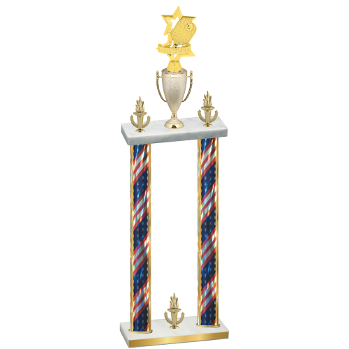 Double Flag USA Victory Pickleball Trophy