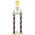 Double Flag USA Third Place Pickleball Trophy