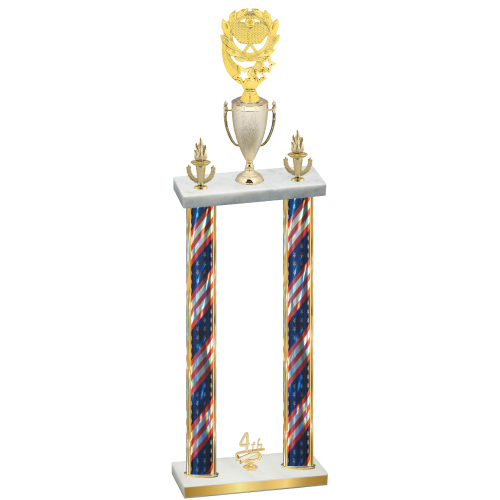 Double Flag USA Fourth Place Pickleball Trophy
