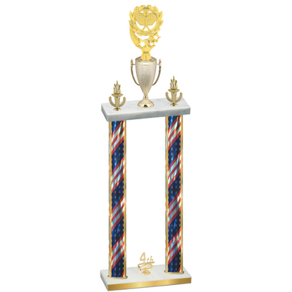 Double Flag USA Fourth Place Pickleball Trophy