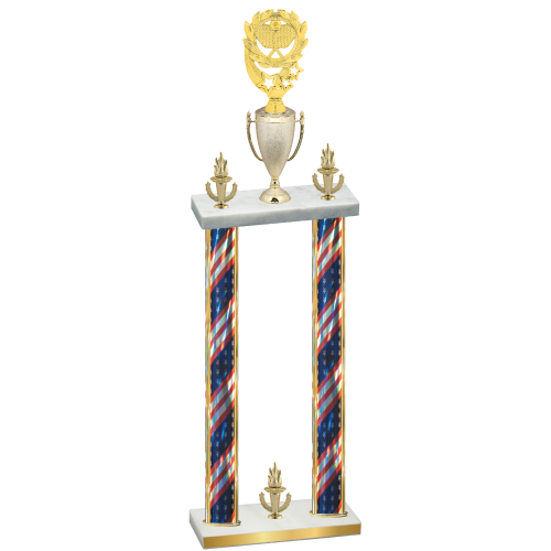 Double Flag USA Victory Pickleball Trophy