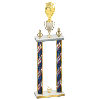 Double Flag USA Third Place Pickleball Trophy