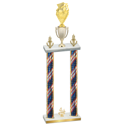 Double Flag USA Fourth Place Pickleball Trophy