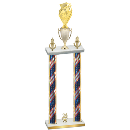 Double Flag USA Year Pickleball Trophy