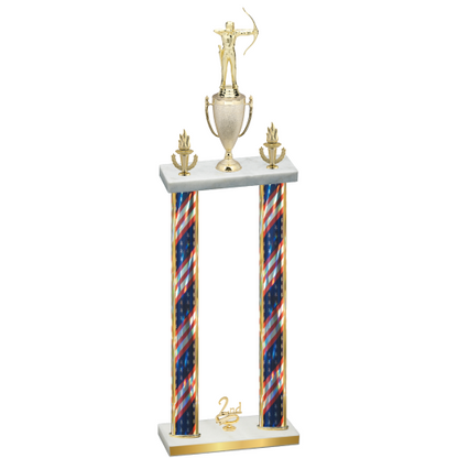 Double Flag USA Second Place Archery Trophy
