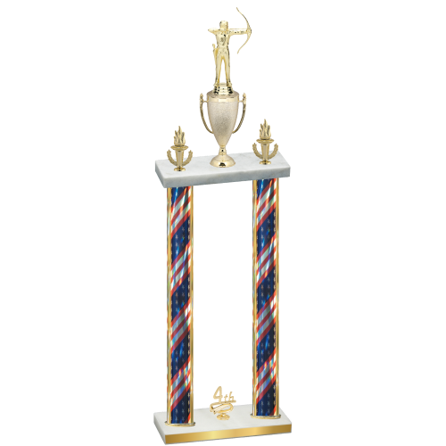 Double Flag USA Fourth Place Archery Trophy