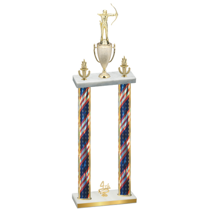 Double Flag USA Fourth Place Archery Trophy