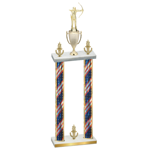 Double Flag USA Victory Archery Trophy