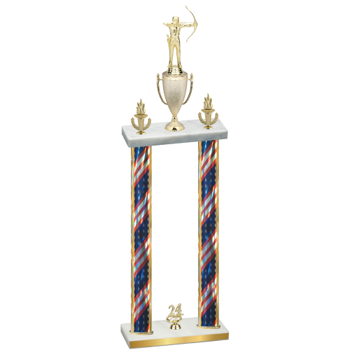 Double Flag USA Year Archery Trophy