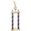 Double Flag USA Fourth Place Basketball Trophy
