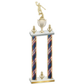 Double Flag USA Victory Basketball Trophy