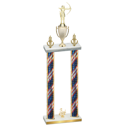 Double Flag USA Third Place Archery Trophy