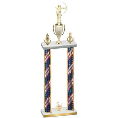 Double Flag USA Third Place Archery Trophy