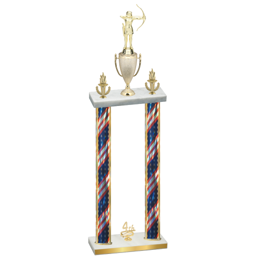 Double Flag USA Fourth Place Archery Trophy