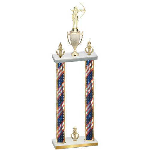 Double Flag USA Victory Archery Trophy