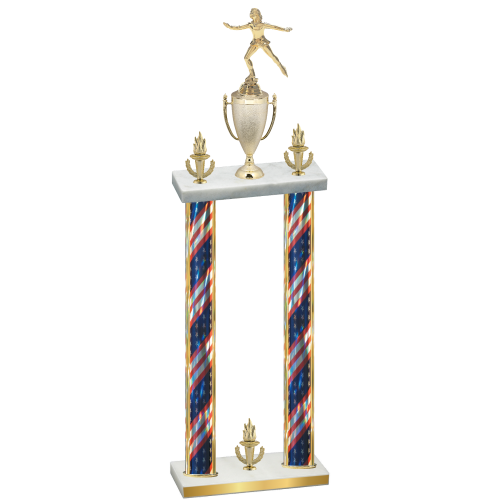 Double Flag USA Victory Skater Trophy