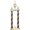 Double Flag USA Third Place Chess Trophy