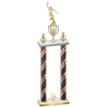 Double Flag USA Fourth Place Basketball Trophy