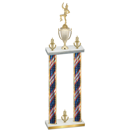 Double Flag USA Victory Majorette Trophy